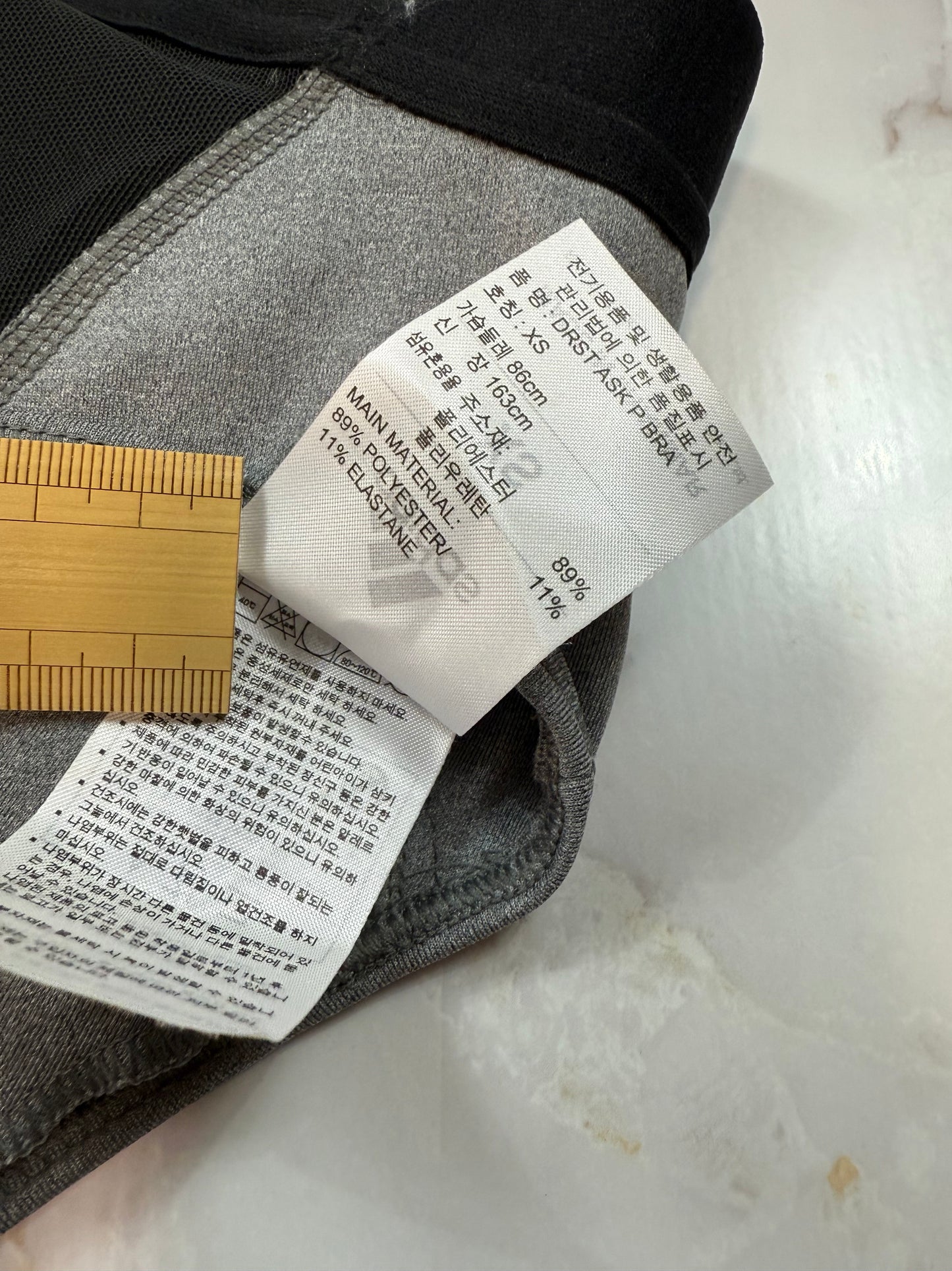 【adidas】アディダス スポーツブラ DRST ASK P BRA XS ミディアムサポート グレー ブラック レディース トレーニングウェア
