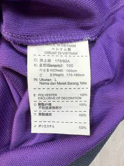 【NIKE GOLF】ナイキゴルフ Dri-FIT ボーダーポロシャツ メンズ Lサイズ パープル系 吸汗速乾