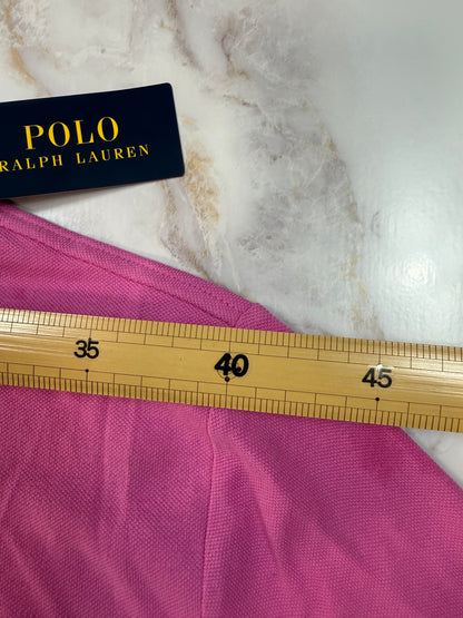 【POLO RALPH LAUREN】クラシックフィット ポロシャツ ピンク × グリーンポニー刺繍 メンズL 鹿の子 半袖 カジュアル 定番