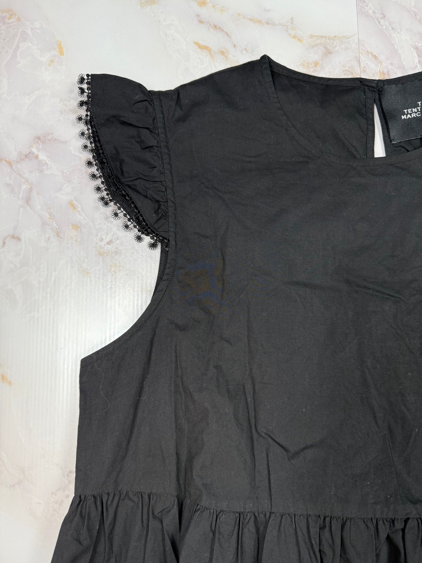 【MARC JACOBS】THE TENT DRESS テントドレス フリルスリーブ ブラック レディース Mサイズ