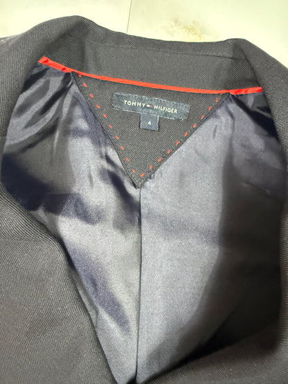 TOMMY HILFIGER｜トミーヒルフィガー ノースリーブ ワンピース ネイビー ベルト付き ダブルボタン レディース サイズ4