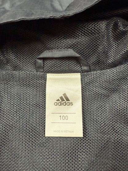 【adidas × Manchester United】マンチェスター・ユナイテッド AON スポンサーロゴ入り ウィンドブレーカー パーカー ブラック Lサイズ相当