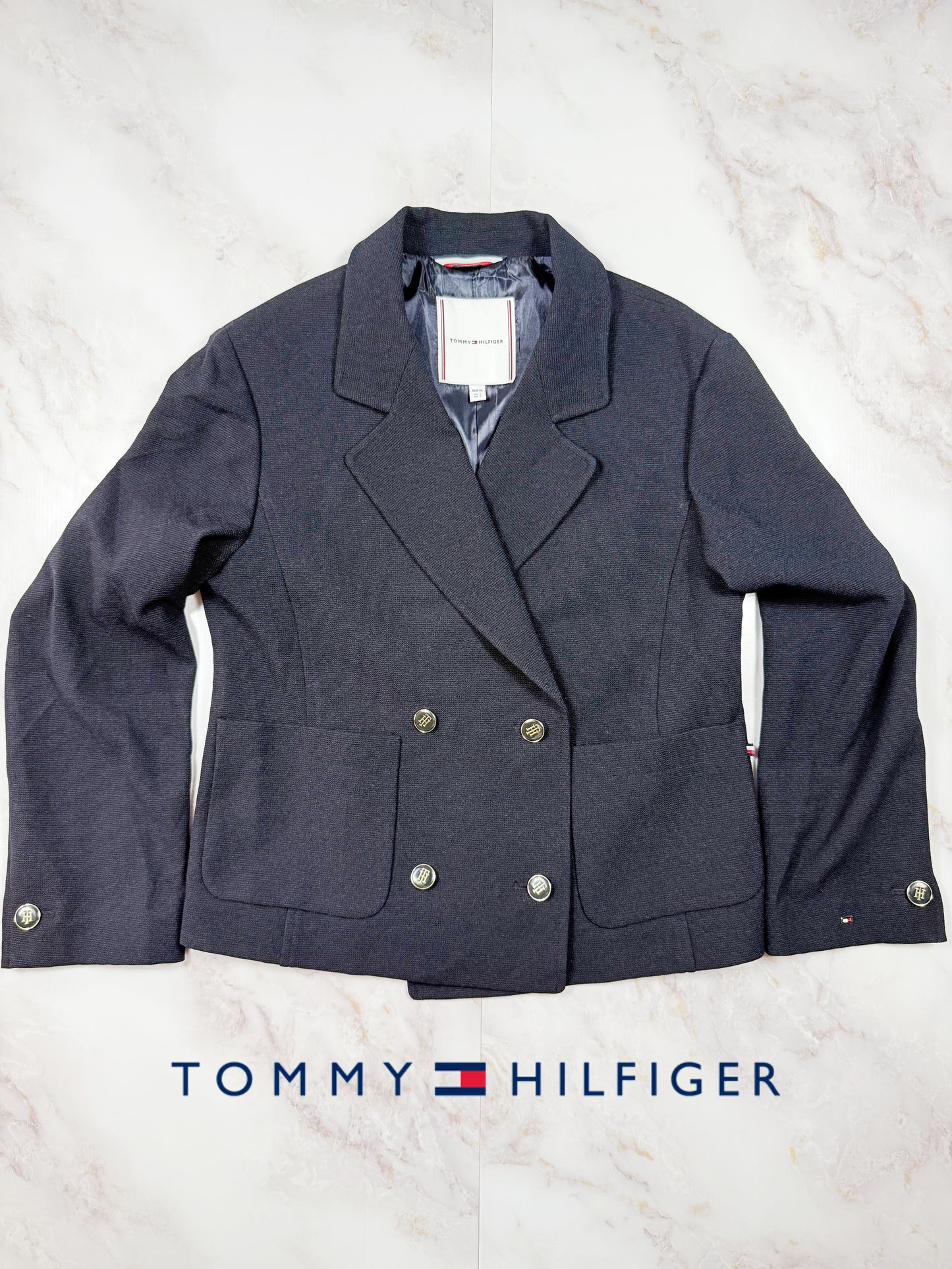 【TOMMY HILFIGER】ダブルブレスト ジャケット ネイビー レディース EUR36（US4/UK8）