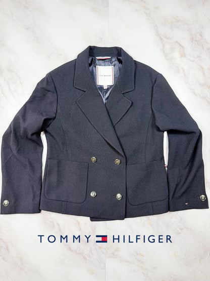 【TOMMY HILFIGER】ダブルブレスト ジャケット ネイビー レディース EUR36（US4/UK8）