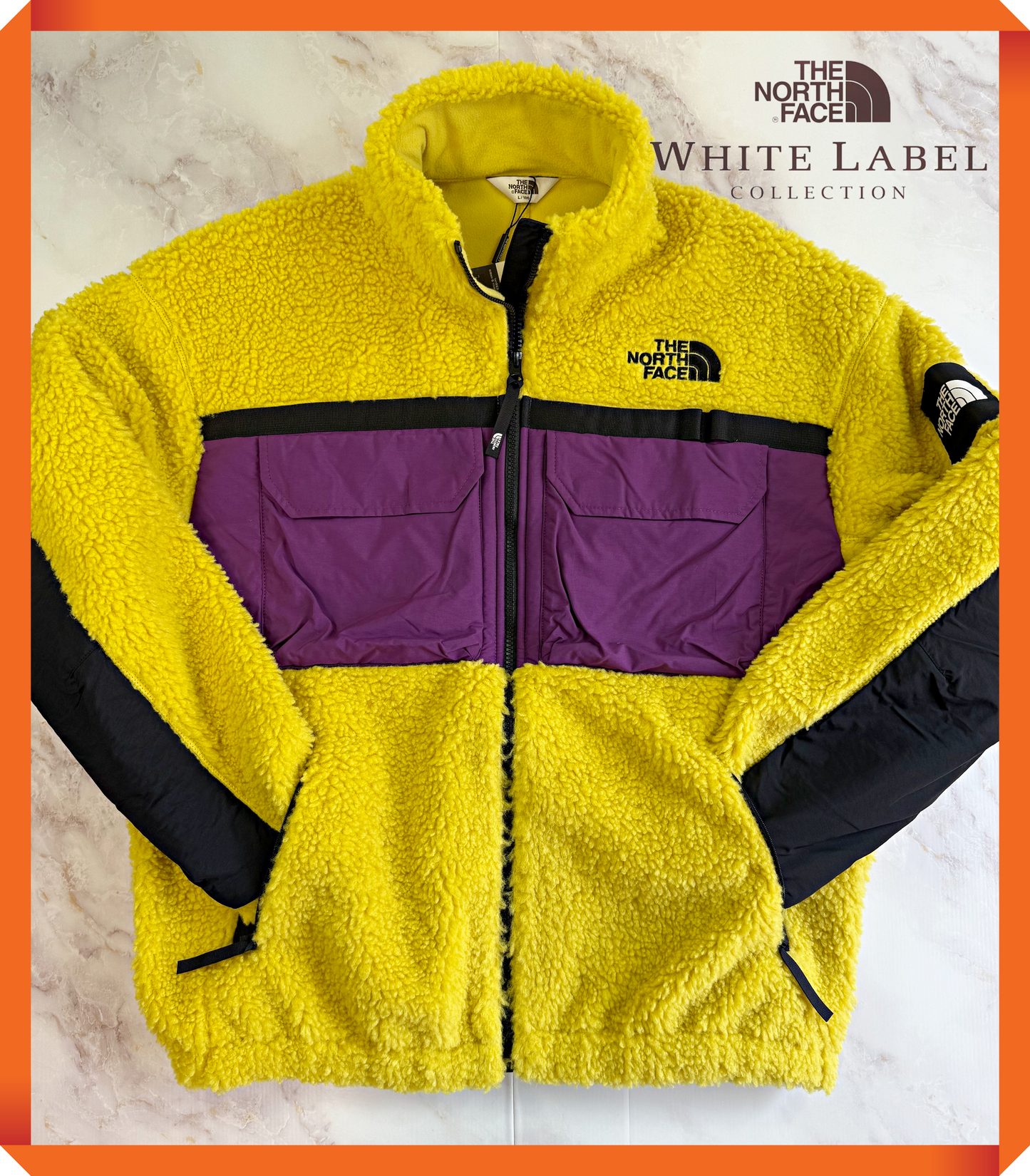 【新品】THE NORTH FACE Utility Fleece Jacket イエロー×パープル メンズL(100) ノースフェイス ホワイトレーベル ボアフリースジャケット