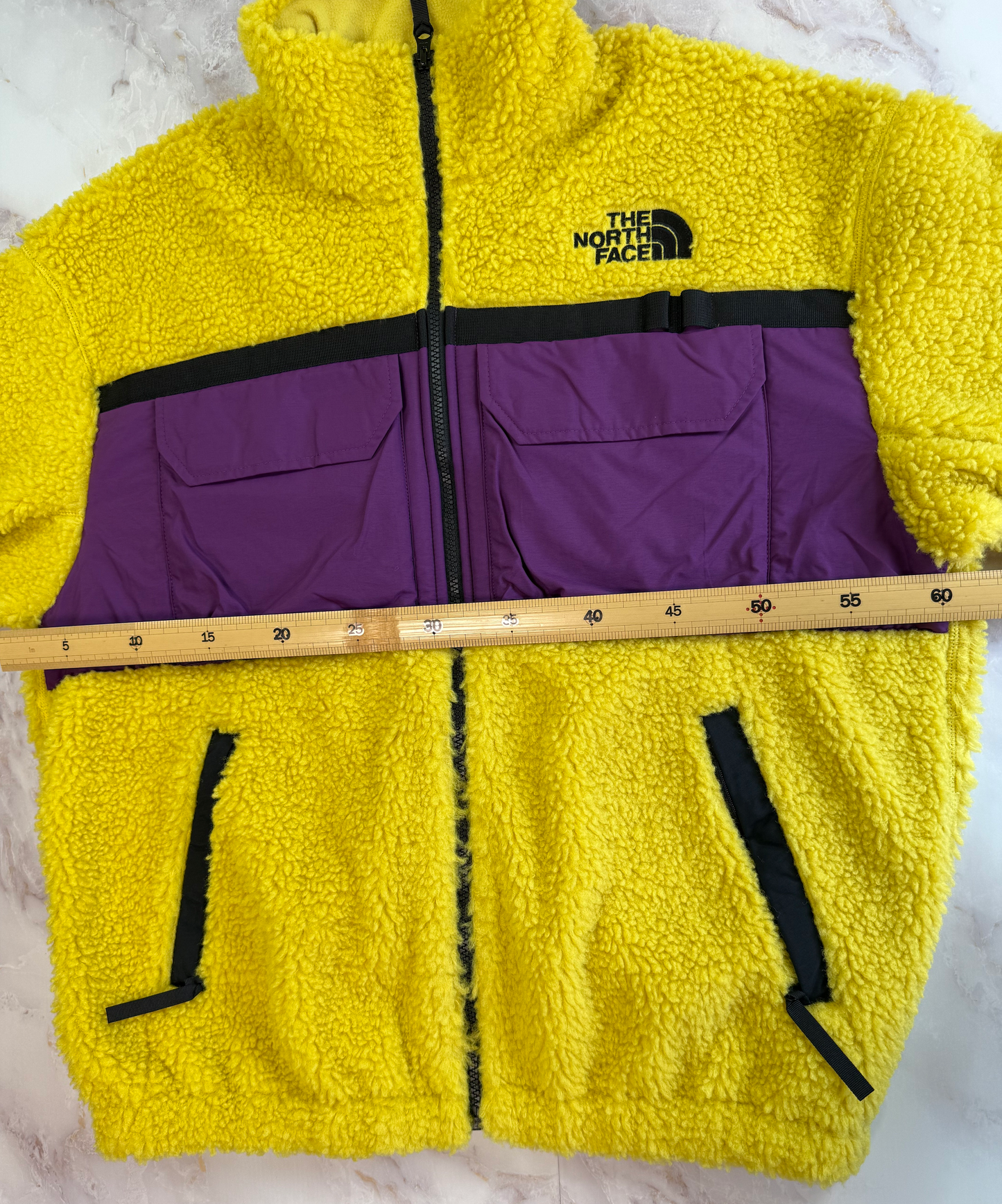 【新品】THE NORTH FACE Utility Fleece Jacket イエロー×パープル メンズL(100) ノースフェイス ホワイトレーベル ボアフリースジャケット
