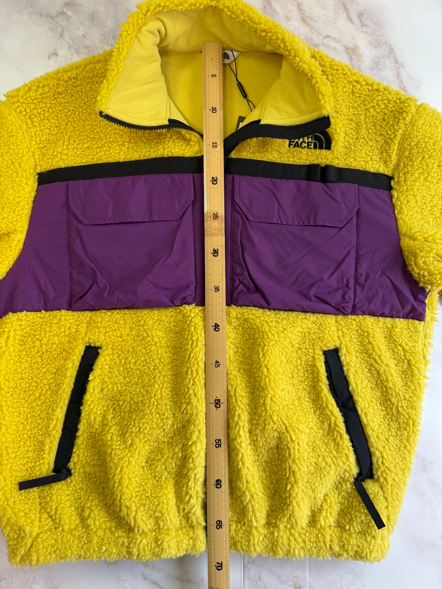 【新品】THE NORTH FACE Utility Fleece Jacket イエロー×パープル メンズL(100) ノースフェイス ホワイトレーベル ボアフリースジャケット