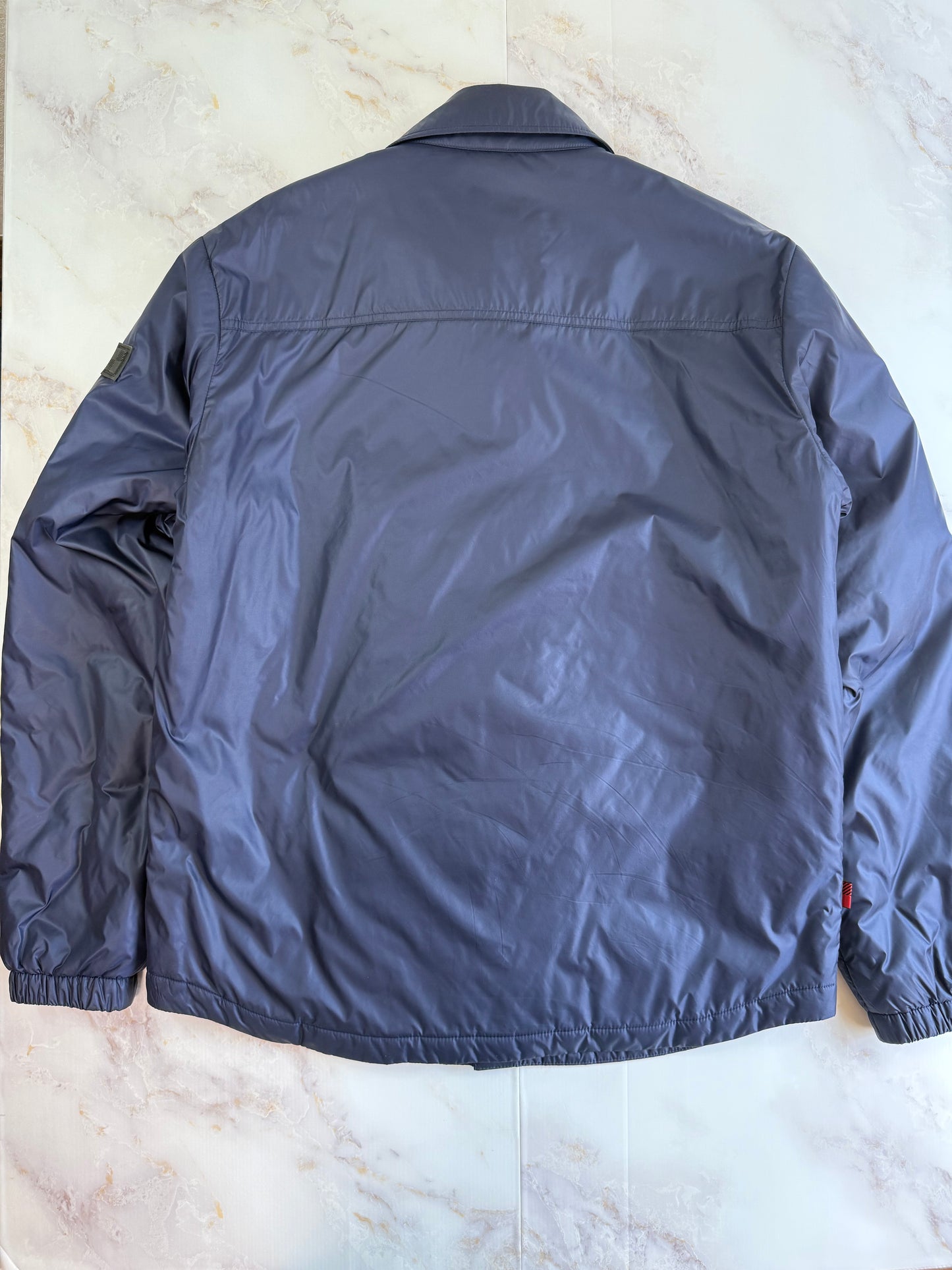 WOOLRICH（ウールリッチ）ナイロン シャツジャケット メンズS ネイビー 中綿入り PRIMALOFT／PER-TEX搭載