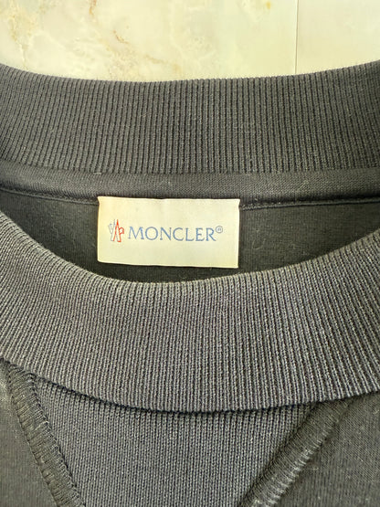 MONCLER（モンクレール）ナイロン切替 クルーネックスウェット ブラック メンズ Mサイズ MADE IN ROMANIA