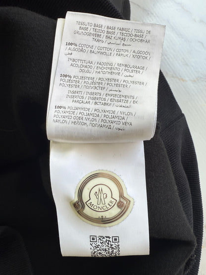 MONCLER（モンクレール）ナイロン切替 クルーネックスウェット ブラック メンズ Mサイズ MADE IN ROMANIA