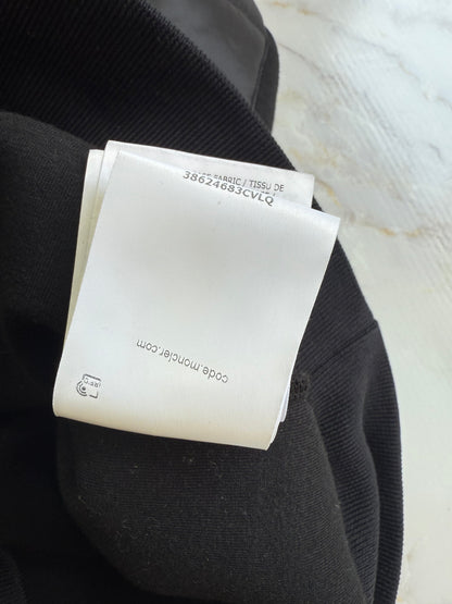 MONCLER（モンクレール）ナイロン切替 クルーネックスウェット ブラック メンズ Mサイズ MADE IN ROMANIA
