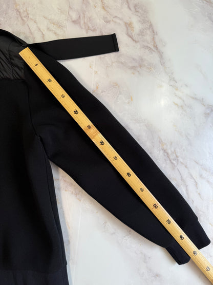 MONCLER（モンクレール）ナイロン切替 クルーネックスウェット ブラック メンズ Mサイズ MADE IN ROMANIA