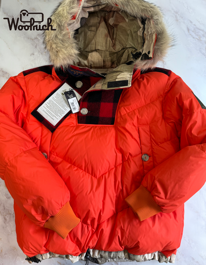 WOOLRICH × GRIFFIN（ウールリッチ × グリフィン）ATLANTIC SMOCK リバーシブル ダウンジャケット Mサイズ／カモ×レッド バッファローチェック／MADE IN ITALY
