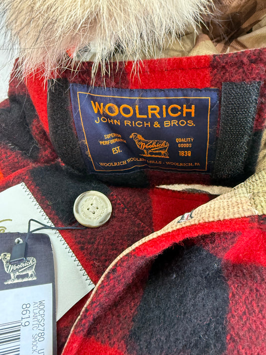 WOOLRICH × GRIFFIN（ウールリッチ × グリフィン）ATLANTIC SMOCK リバーシブル ダウンジャケット Mサイズ／カモ×レッド バッファローチェック／MADE IN ITALY