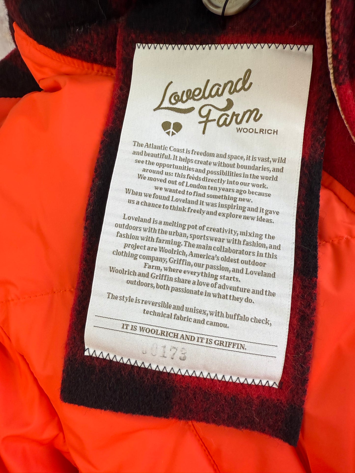 WOOLRICH × GRIFFIN（ウールリッチ × グリフィン）ATLANTIC SMOCK リバーシブル ダウンジャケット Mサイズ／カモ×レッド バッファローチェック／MADE IN ITALY