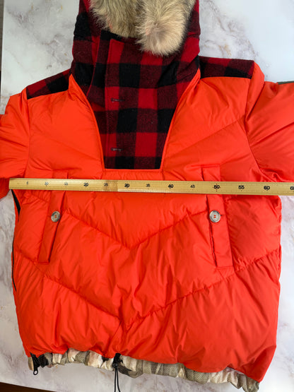 WOOLRICH × GRIFFIN（ウールリッチ × グリフィン）ATLANTIC SMOCK リバーシブル ダウンジャケット Mサイズ／カモ×レッド バッファローチェック／MADE IN ITALY