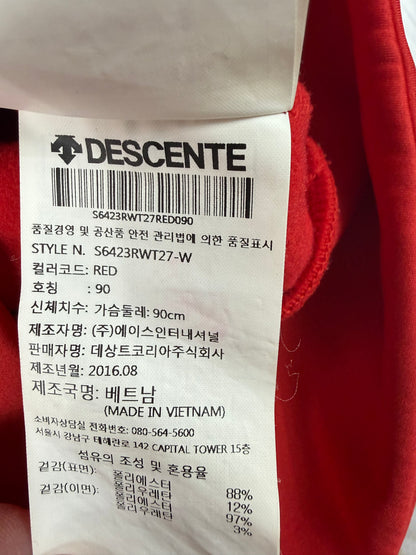 【DESCENTE】デサント レディース ストレッチ トレーニングジャケット レッド Mサイズ フルジップ スポーツウェア