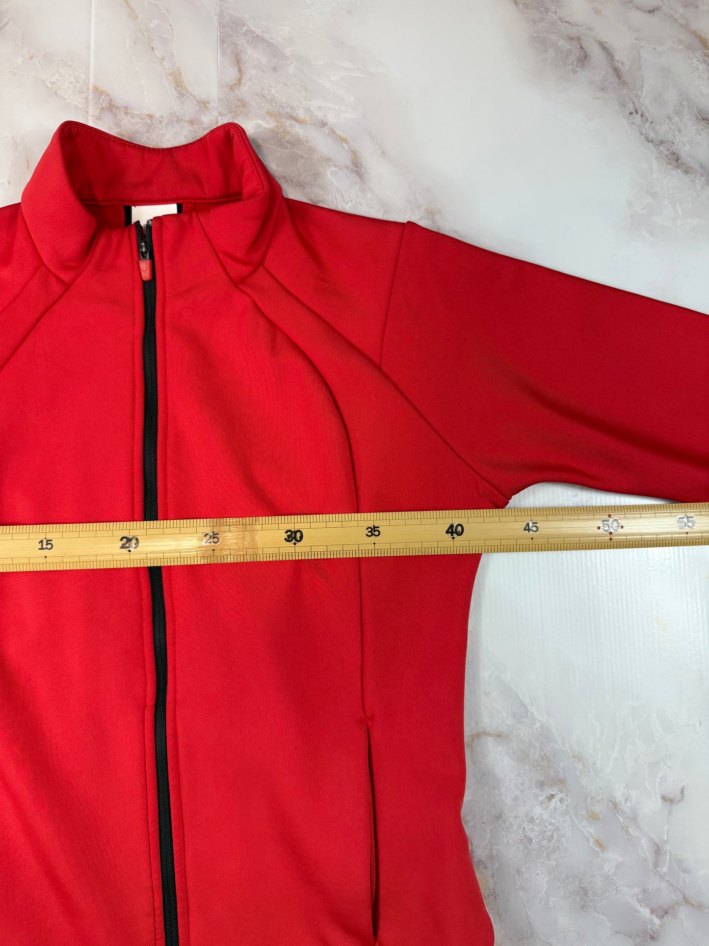 【DESCENTE】デサント レディース ストレッチ トレーニングジャケット レッド Mサイズ フルジップ スポーツウェア