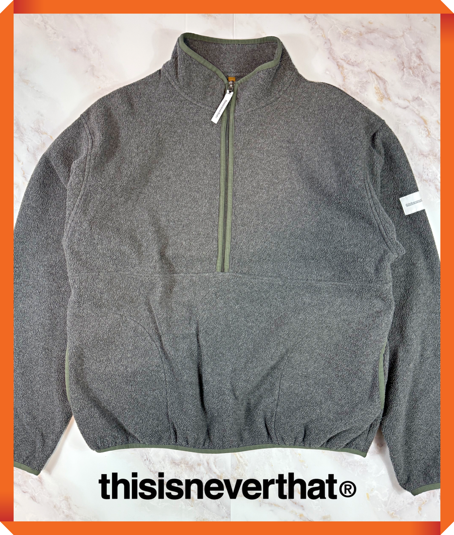 thisisneverthat ハーフジップ フリースジャケット XL グレー プルオーバー ボアフリース ストリート 韓国ブランド