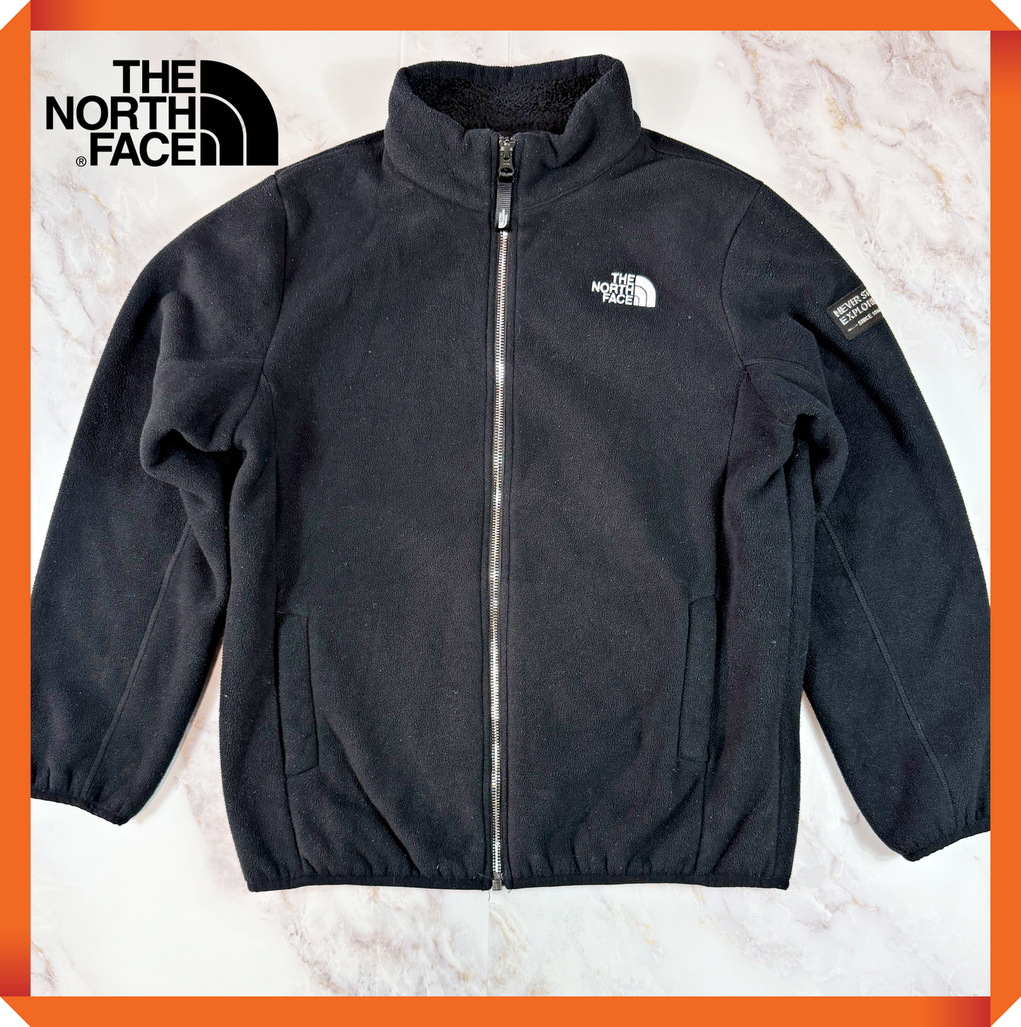 【THE NORTH FACE】フリースジャケット ブラック キッズ160 ジップアップ アウトドア