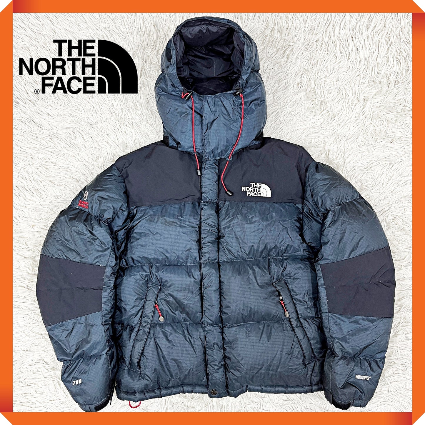 【THE NORTH FACE】700フィル サミットシリーズ ダウンジャケット ネイビー メンズM（95） WINDSTOPPER #1