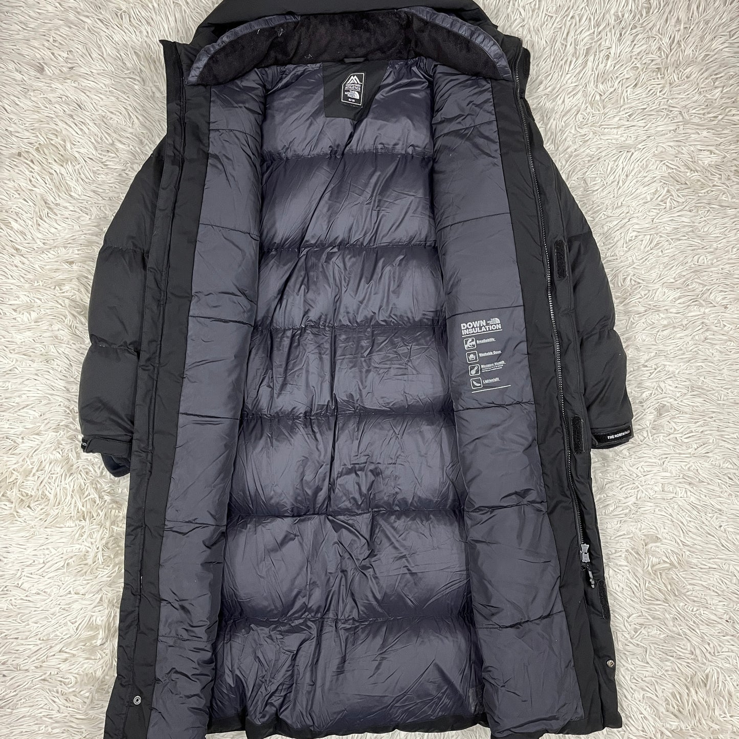 THE NORTH FACE ロングダウンコート ブラック メンズ95(M)｜軽量・防寒・撥水／ベンチコート仕様