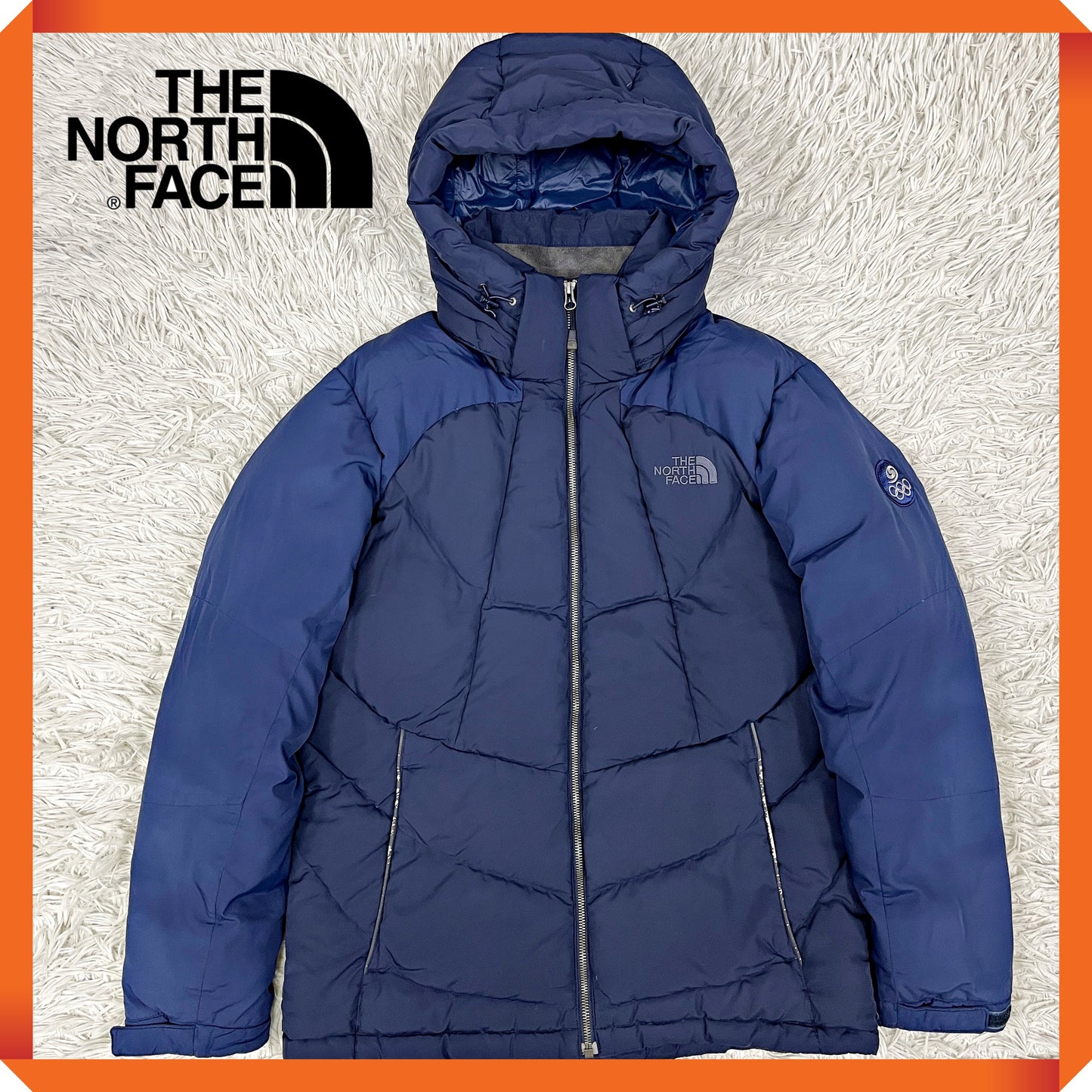 THE NORTH FACE（ザ・ノース・フェイス）ポカラダウンジャケット ネイビー メンズL（100）オリンピックロゴ／フード取り外し可／高機能防寒アウター #7