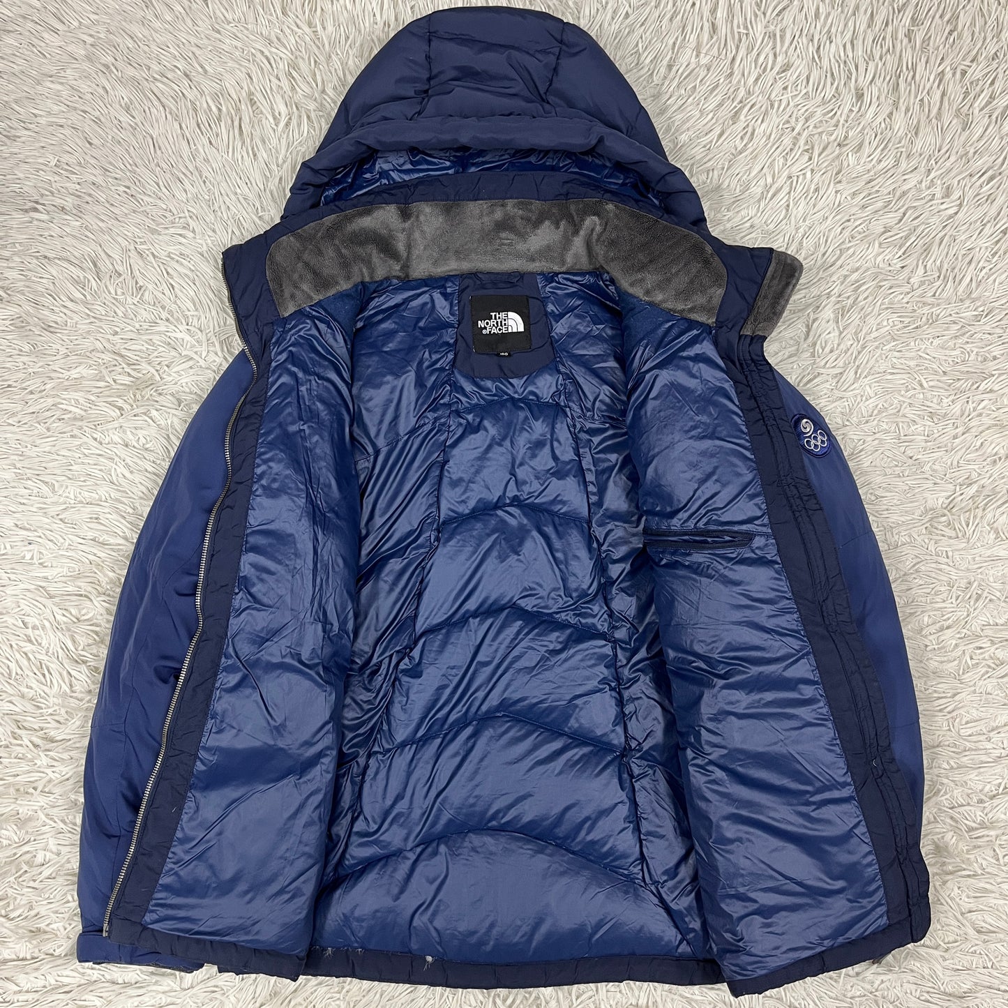 THE NORTH FACE（ザ・ノース・フェイス）ポカラダウンジャケット ネイビー メンズL（100）オリンピックロゴ／フード取り外し可／高機能防寒アウター #7