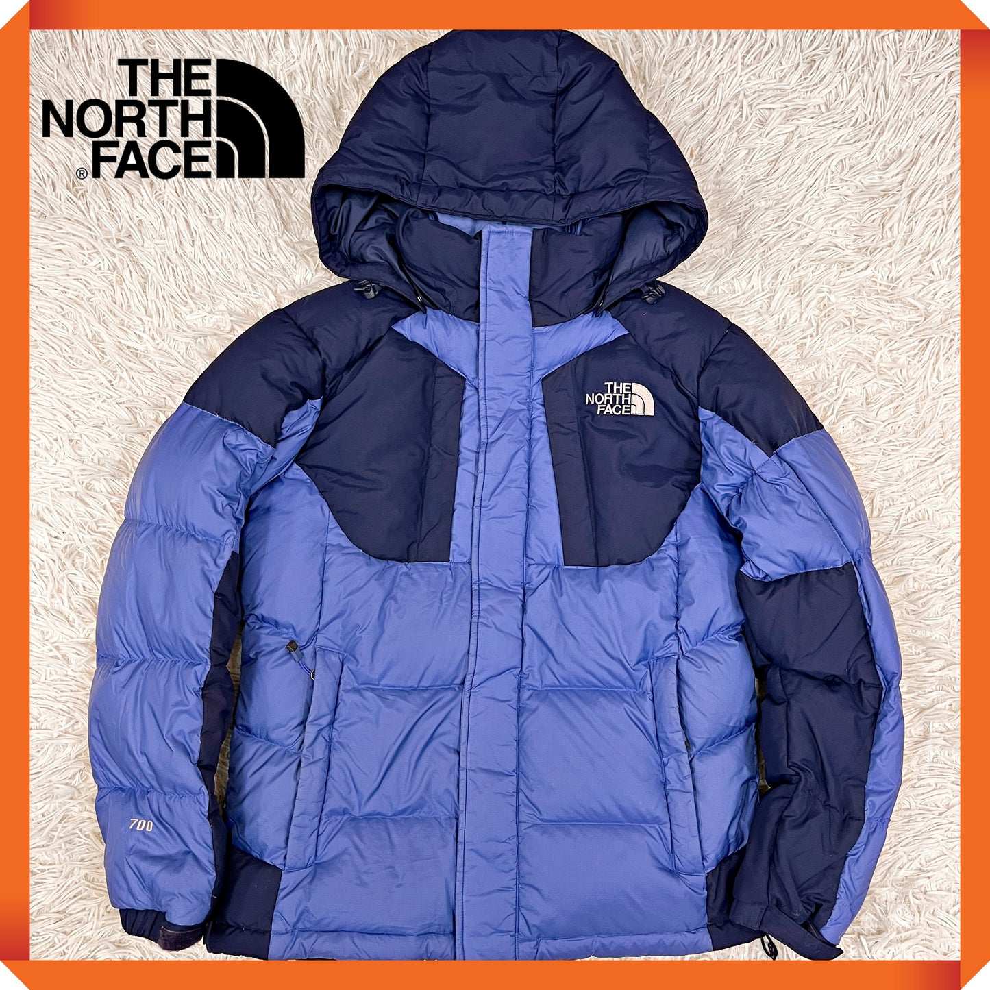 THE NORTH FACE（ザ・ノース・フェイス）700フィル ダウンジャケット メンズM（95）ブルー×ネイビー／フード着脱可 高品質グースダウン使用 #13
