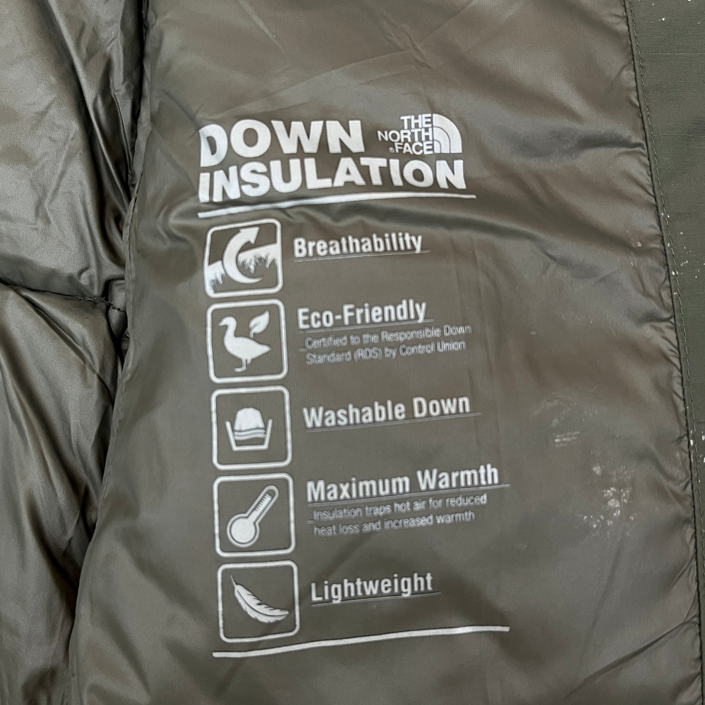 THE NORTH FACE（ザ・ノース・フェイス）ロングダウンコート メンズS（85）カーキ／フード付き・軽量・高保温モデル #15