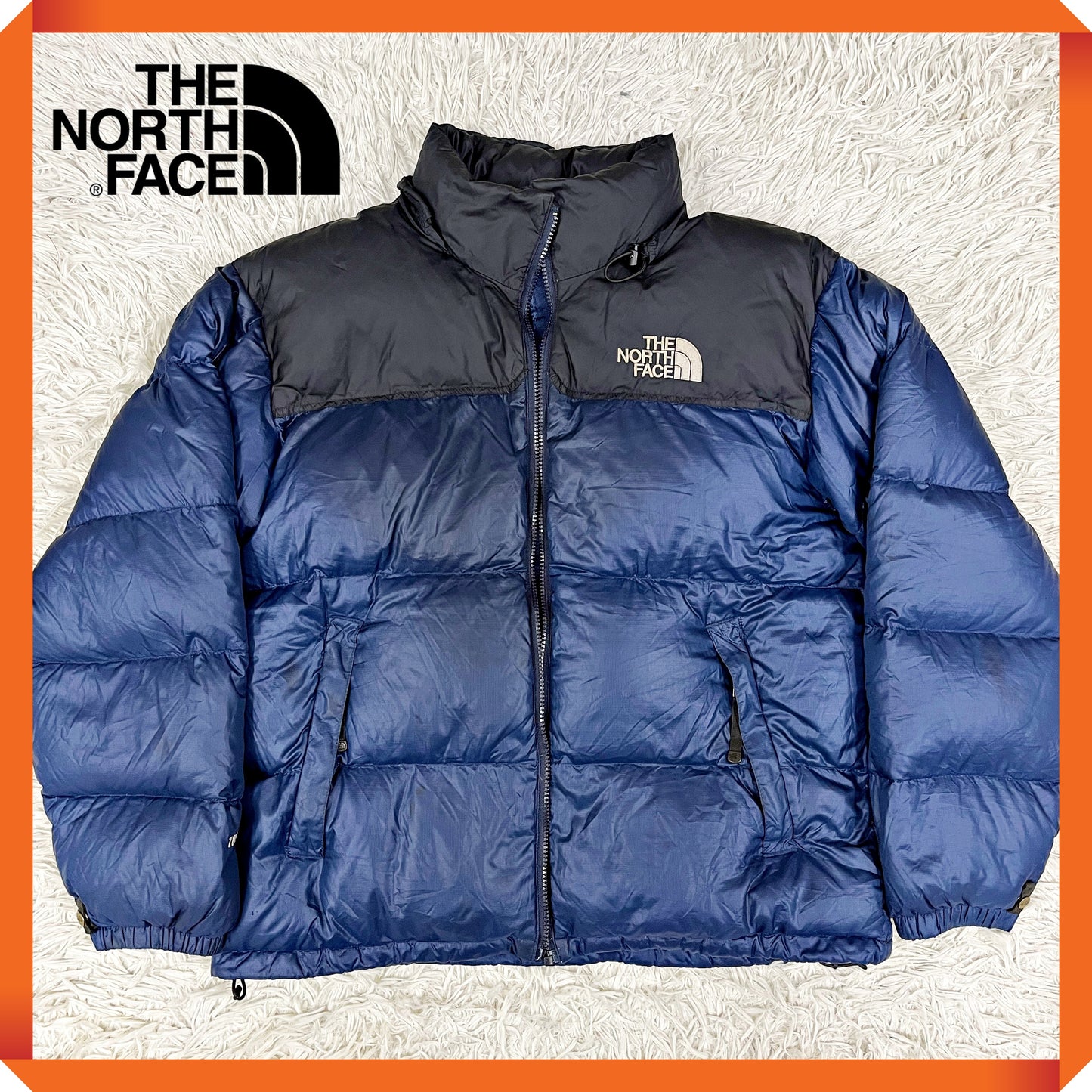 THE NORTH FACE ヌプシ ダウンジャケット 700フィル ネイビー×ブラック メンズL（100）高保温 防寒 アウター ノースフェイス #19