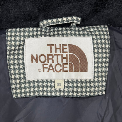 THE NORTH FACE（ザ・ノース・フェイス）千鳥格子柄 ダウンジャケット フード取外し可 レディースL 95 ブラック×ホワイト #25