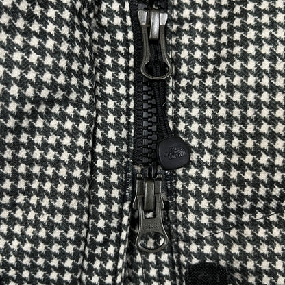 THE NORTH FACE（ザ・ノース・フェイス）千鳥格子柄 ダウンジャケット フード取外し可 レディースL 95 ブラック×ホワイト #25