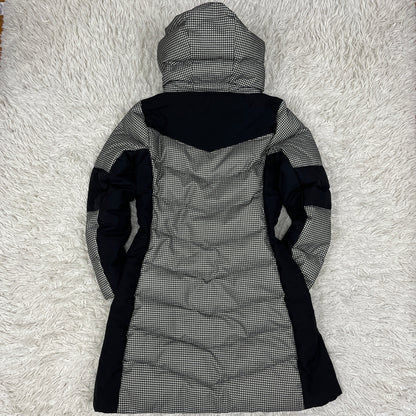 THE NORTH FACE（ザ・ノース・フェイス）千鳥格子柄 ダウンジャケット フード取外し可 レディースL 95 ブラック×ホワイト #25