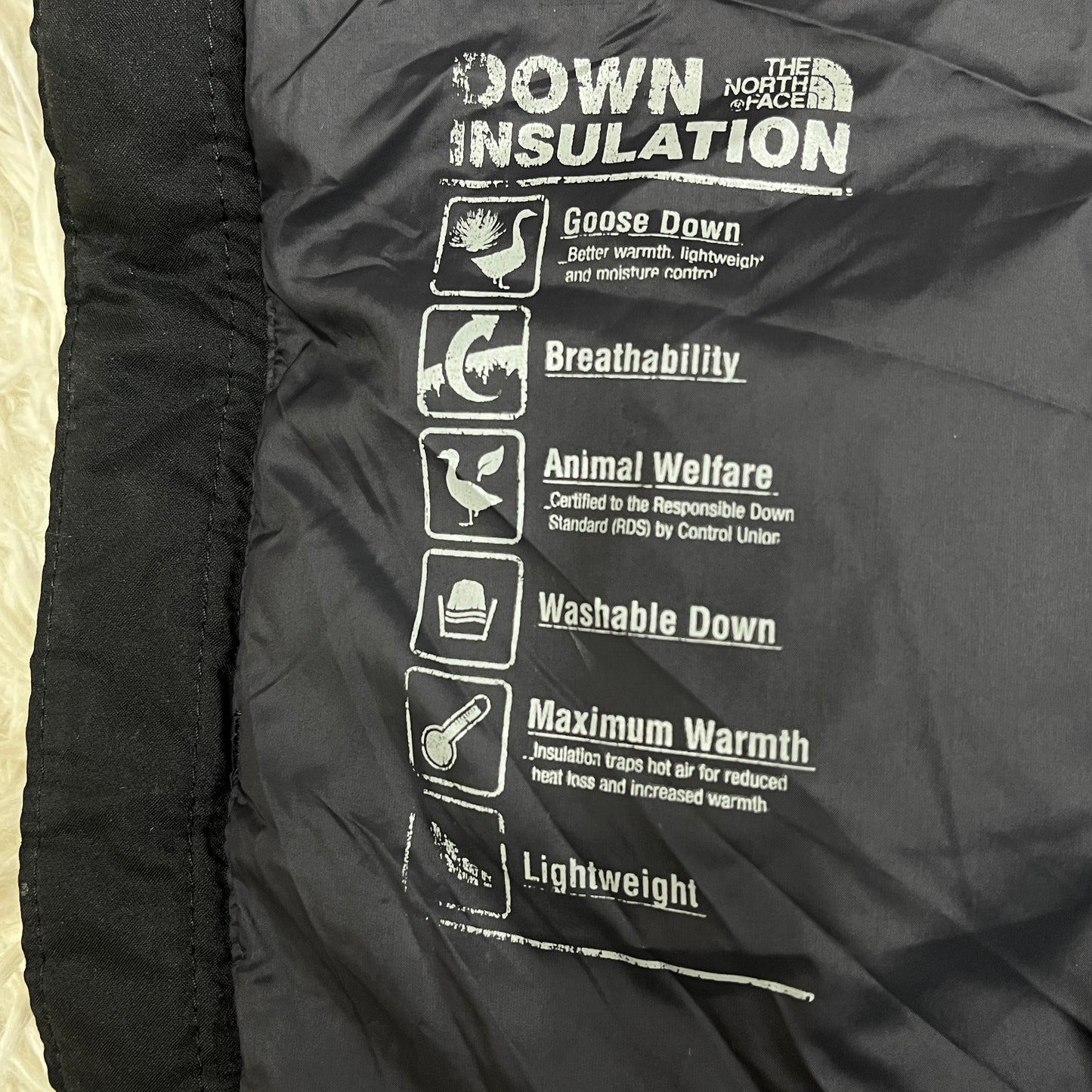 THE NORTH FACE（ザ・ノース・フェイス）ダウンコート DRYVENT キッズ140 ブラック／右袖下補修・汚れあり #27