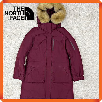 THE NORTH FACE（ザ・ノース・フェイス）ロングダウンジャケット メンズXL（100） ワインレッド フード・ファー取り外し可／RDS認証ウォッシャブルダウン／高保温モデル #33