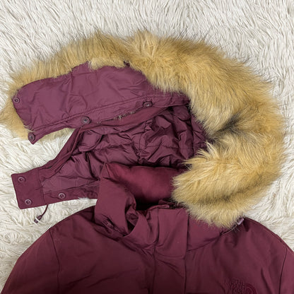 THE NORTH FACE（ザ・ノース・フェイス）ロングダウンジャケット メンズXL（100） ワインレッド フード・ファー取り外し可／RDS認証ウォッシャブルダウン／高保温モデル #33