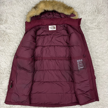 THE NORTH FACE（ザ・ノース・フェイス）ロングダウンジャケット メンズXL（100） ワインレッド フード・ファー取り外し可／RDS認証ウォッシャブルダウン／高保温モデル #33