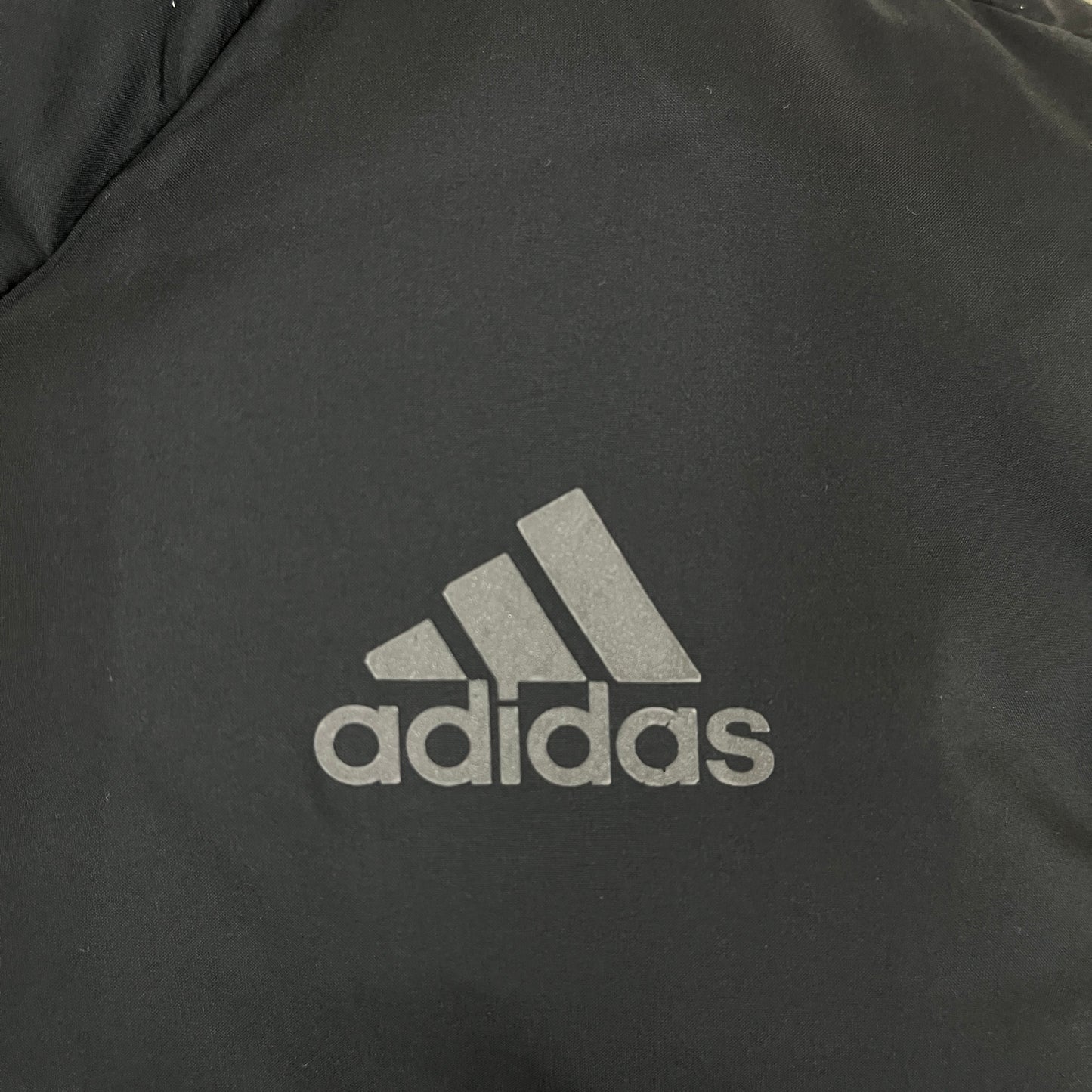 adidas（アディダス）ダウンベスト メンズL（90）ブラック／軽量・高保温モデル／ロゴプリント入り #35