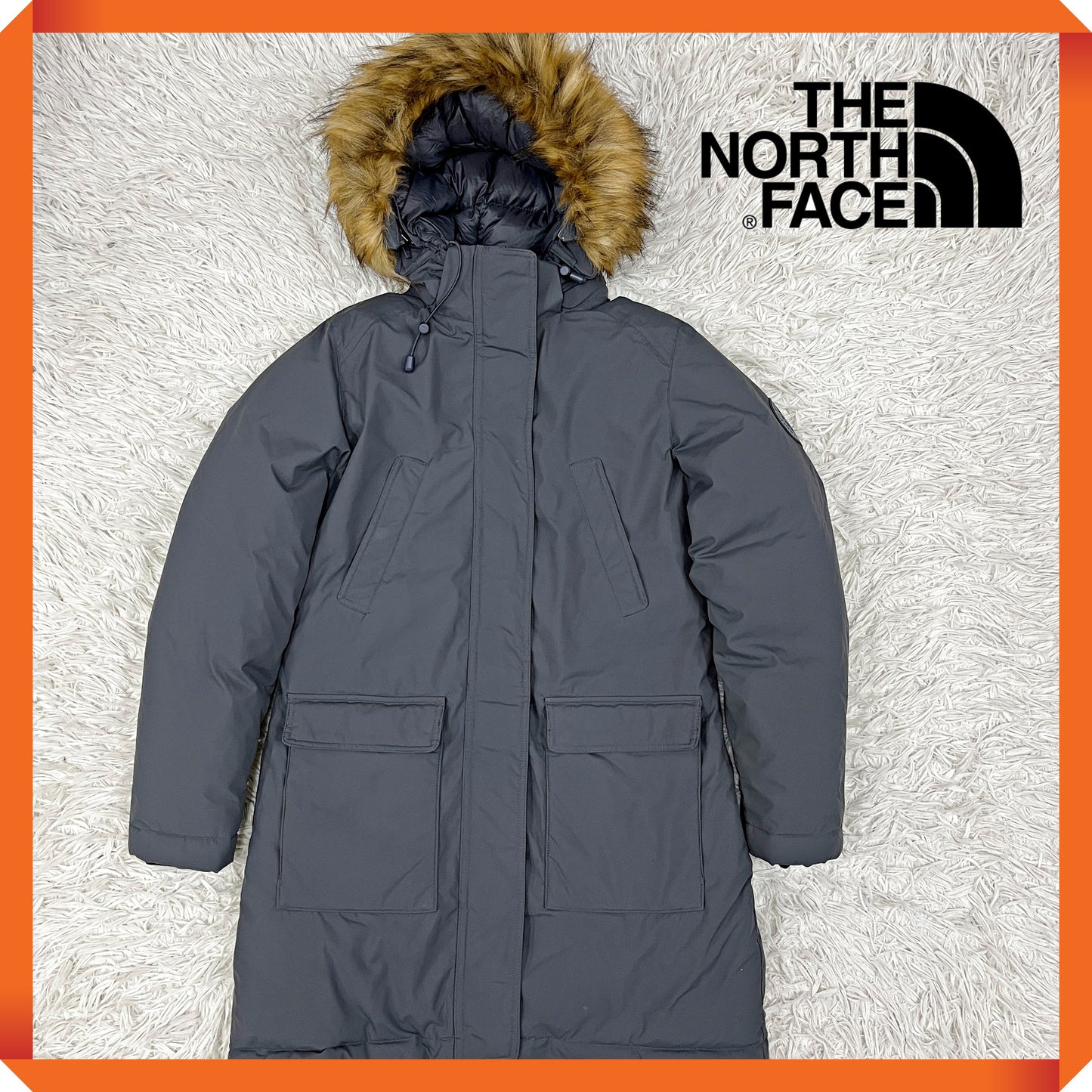 THE NORTH FACE ザ・ノースフェイス McMurdo ダウンジャケット グレー メンズM相当 ファー付きフード着脱可 #37