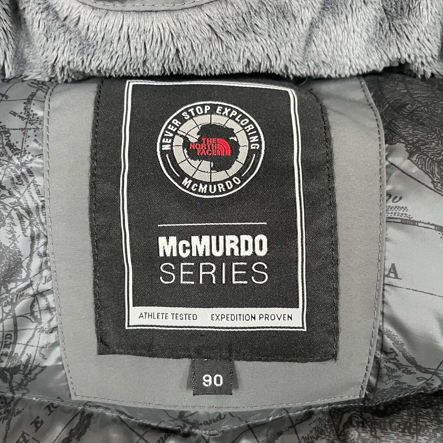 THE NORTH FACE ザ・ノースフェイス McMurdo ダウンジャケット グレー メンズM相当 ファー付きフード着脱可 #37