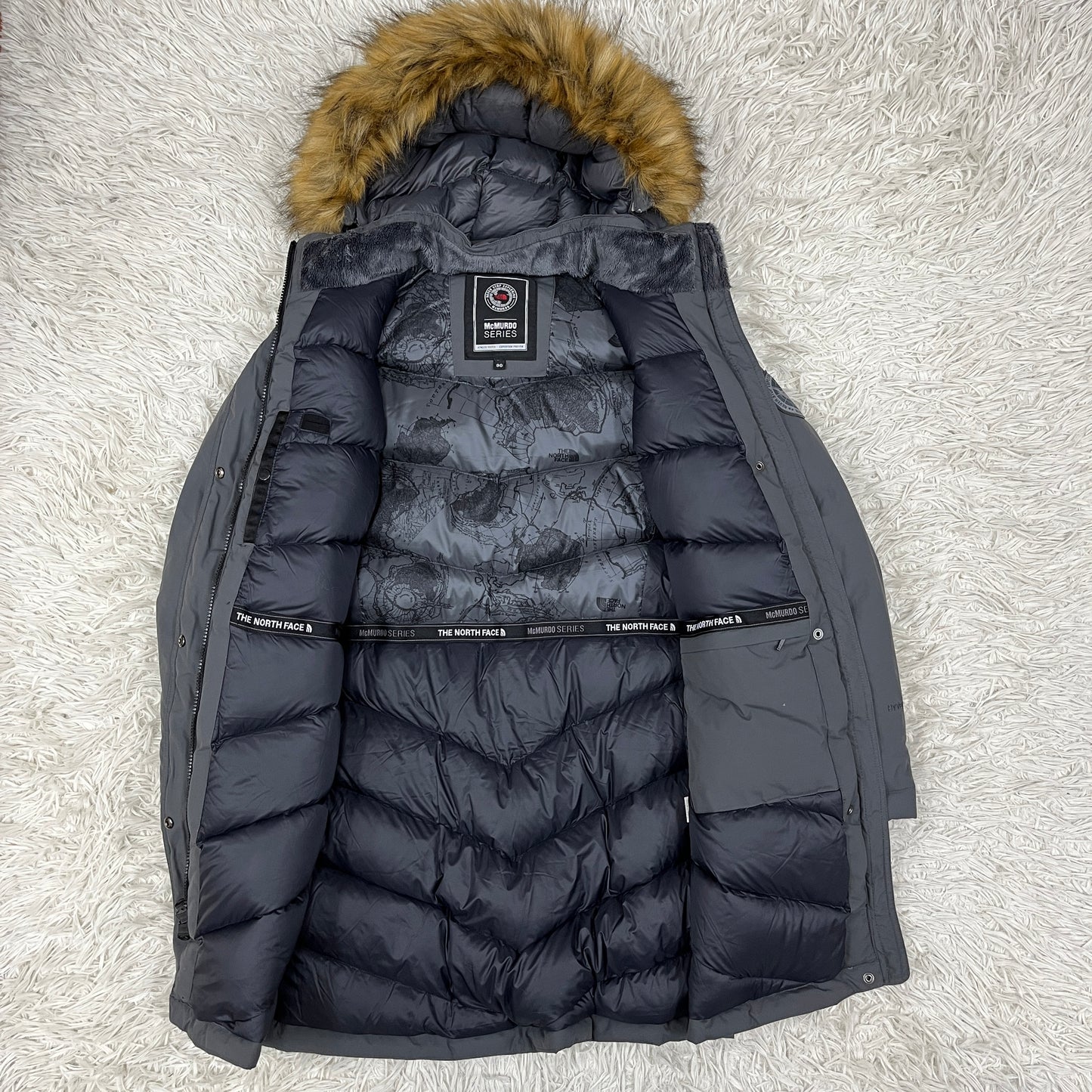 THE NORTH FACE ザ・ノースフェイス McMurdo ダウンジャケット グレー メンズM相当 ファー付きフード着脱可 #37