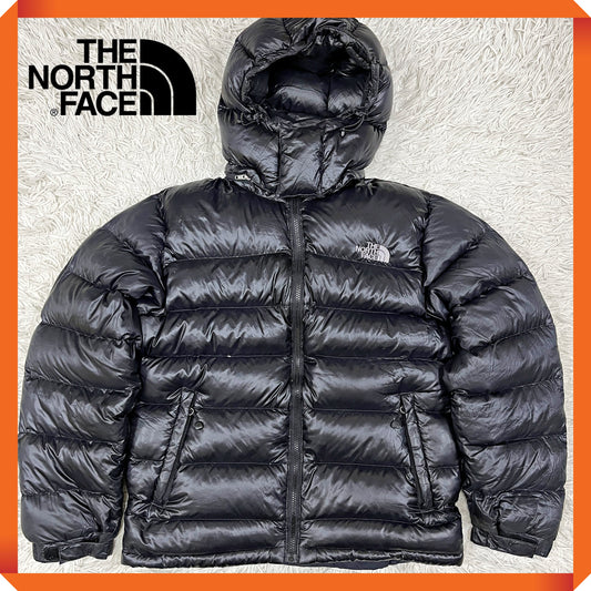 THE NORTH FACE ザ・ノースフェイス アルパインヌプシ フーディ ブラック メンズL 700フィル ダウンジャケット フード着脱可 #38