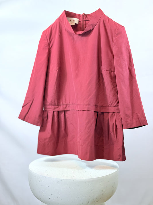 【MARNI】美品！ペプラムブラウス/チュニック テラコッタレッド 38 - こなれ感と洗練を両立！