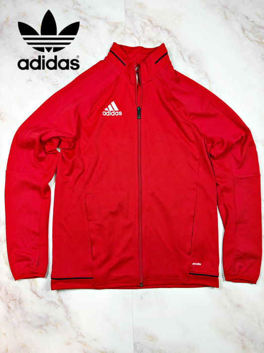 【adidas/アディダス】Climalite トレーニングジャケット レッド 160 メンズ/レディース兼用 スポーツウェア BQ2715