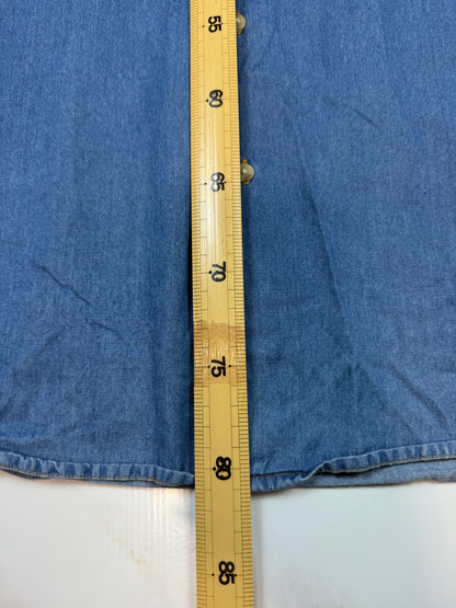 【Carhartt/カーハート】デニム 長袖シャツ Lサイズ メンズ ワークシャツ 100%コットン 胸ポケットロゴ付き