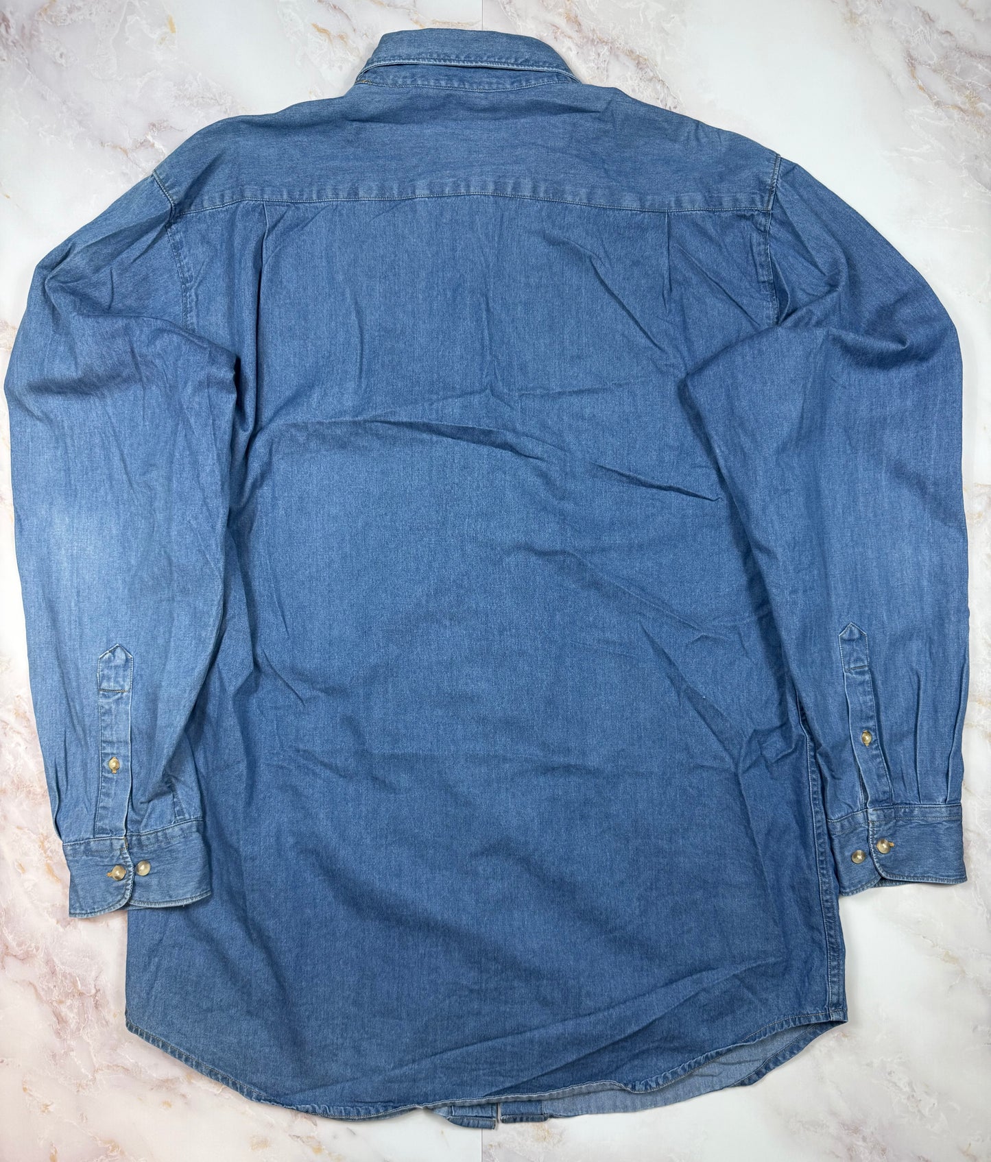 【Carhartt/カーハート】デニム 長袖シャツ Lサイズ メンズ ワークシャツ 100%コットン 胸ポケットロゴ付き