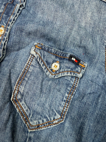 Tommy Hilfiger（トミーヒルフィガー）デニムシャツ レディース 長袖 ウエスタン風 カジュアルトップス サイズ2