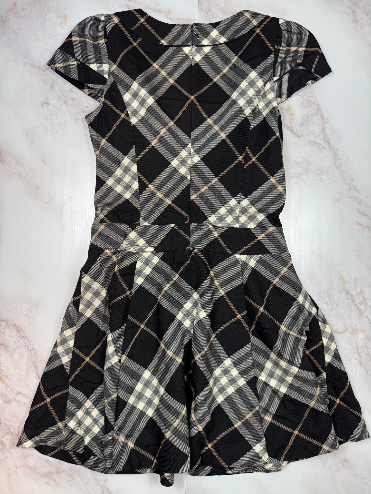 BURBERRY BLUE LABEL チェック柄 ウールワンピース ベルト付き レディース 38 日本製