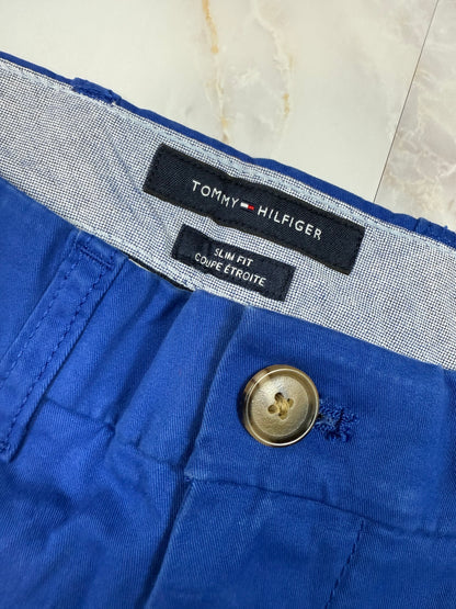 TOMMY HILFIGER（トミーヒルフィガー）スリムフィット チノパン ブルー メンズ 30×30 コットンストレッチ